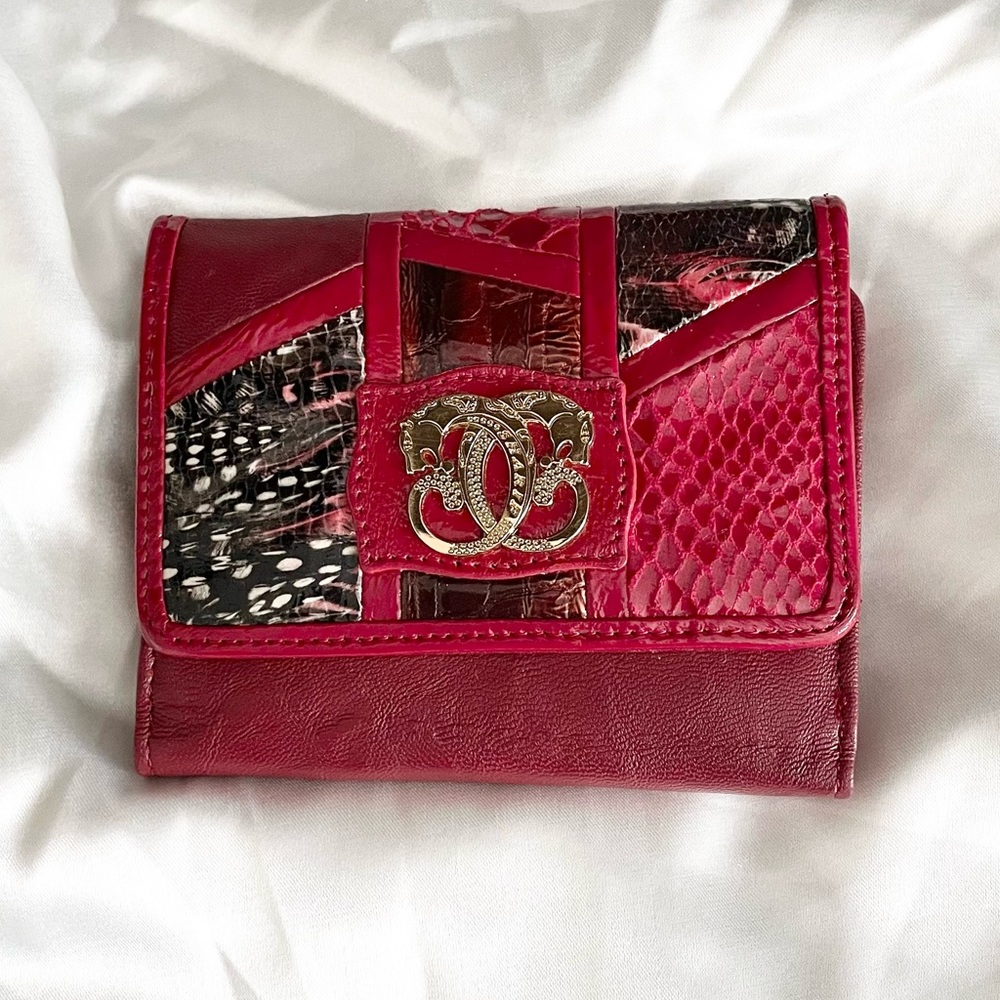 Sharif Red Wallet w/Gold Panthers - Picture 4 of 4